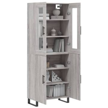 Highboard Grey Sonoma 69.5x34x180 cm Engineered Wood