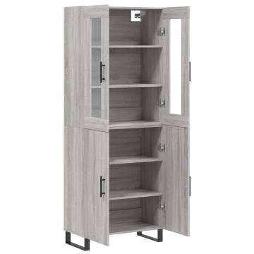 Highboard Grey Sonoma 69.5x34x180 cm Engineered Wood