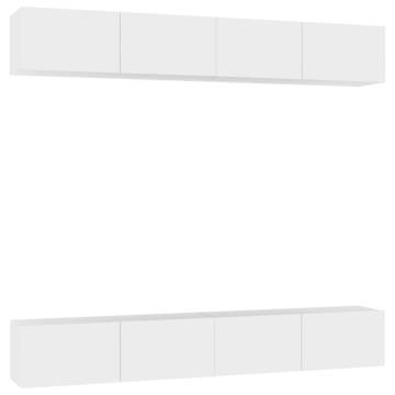 TV Cabinets 4 pcs White 100x30x30 cm Engineered Wood