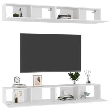 TV Cabinets 4 pcs White 100x30x30 cm Engineered Wood