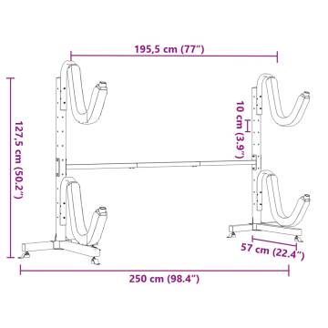 Kayak Storage Rack for 2 Kayak 250x57x127.5 cm Steel