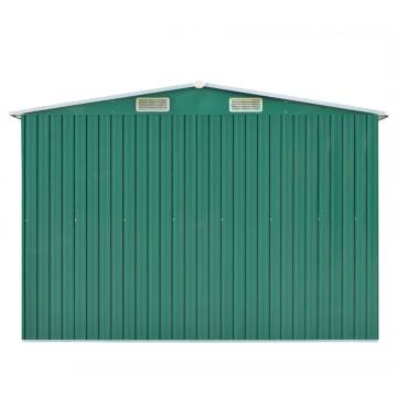 Garden Shed 257x489x181 cm Metal Green