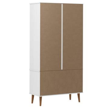 Vitrine Cabinet MOLDE White 90x35x175 cm Solid Wood Pine