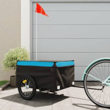 Bike Trailer Black and Blue 45 kg Iron