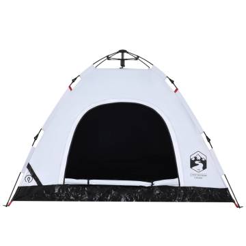 Camping Tent 3-Person White Blackout Fabric Quick Release