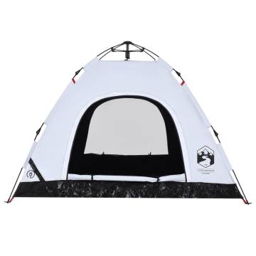 Camping Tent 3-Person White Blackout Fabric Quick Release