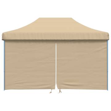 Foldable Party Tent Pop-Up with 4 Sidewalls Beige