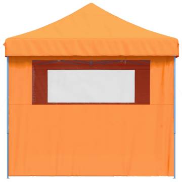 Foldable Party Tent Pop-Up with 4 Sidewalls Orange