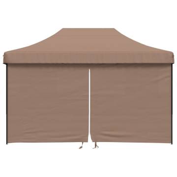 Foldable Party Tent Pop-Up with 4 Sidewalls Brown