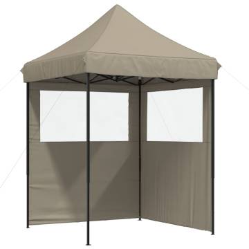 Foldable Party Tent Pop-Up with 2 Sidewalls Taupe