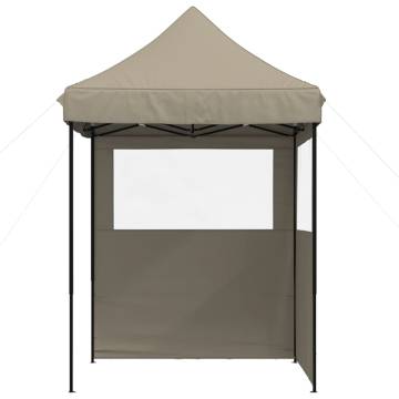 Foldable Party Tent Pop-Up with 2 Sidewalls Taupe