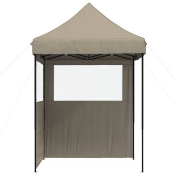 Foldable Party Tent Pop-Up with 2 Sidewalls Taupe