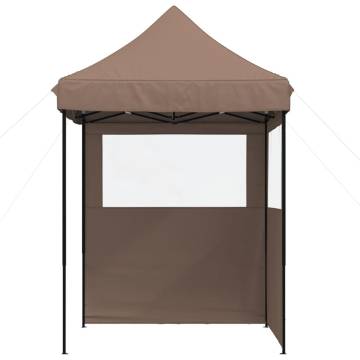 Foldable Party Tent Pop-Up with 2 Sidewalls Brown