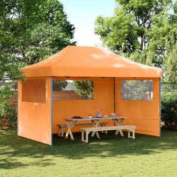 Foldable Party Tent Pop-Up with 3 Sidewalls Orange