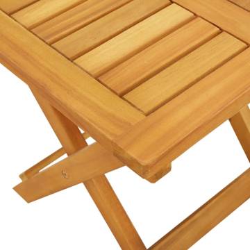 Sun Lounger with Cushion and Table Solid Wood Acacia