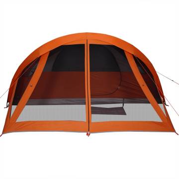 Family Tent Cabin 6-Person Grey and Orange Waterproof