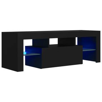 TV Cabinet with LED Lights Black 120x35x40 cm