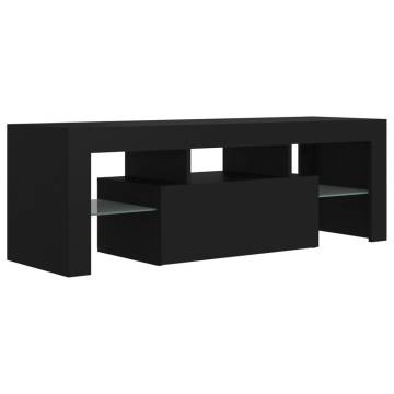 TV Cabinet with LED Lights Black 120x35x40 cm