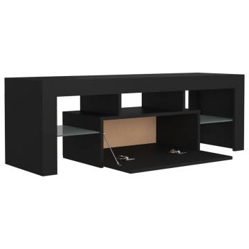 TV Cabinet with LED Lights Black 120x35x40 cm