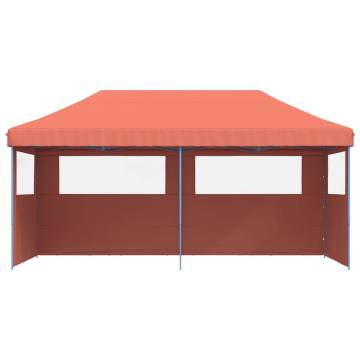 Foldable Party Tent Pop-Up with 3 Sidewalls Terracotta