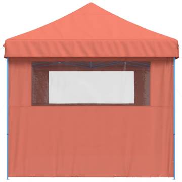 Foldable Party Tent Pop-Up with 3 Sidewalls Terracotta