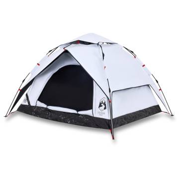 Camping Tent Dome 3-Person White Blackout Fabric Quick Release