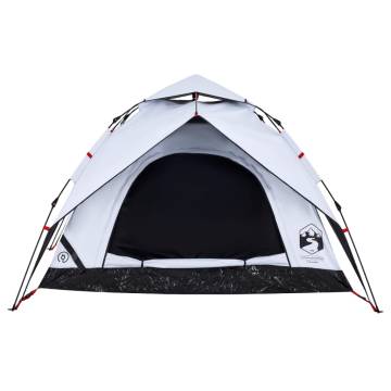 Camping Tent Dome 3-Person White Blackout Fabric Quick Release