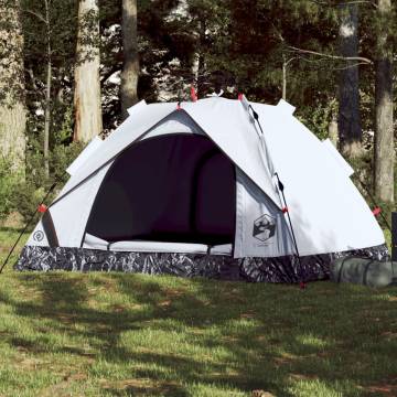 Camping Tent Dome 3-Person White Blackout Fabric Quick Release