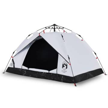 Camping Tent Dome 3-Person White Blackout Fabric Quick Release