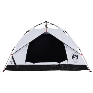 Camping Tent Dome 3-Person White Blackout Fabric Quick Release