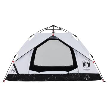 Camping Tent Dome 3-Person White Blackout Fabric Quick Release