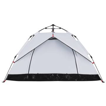 Camping Tent Dome 3-Person White Blackout Fabric Quick Release