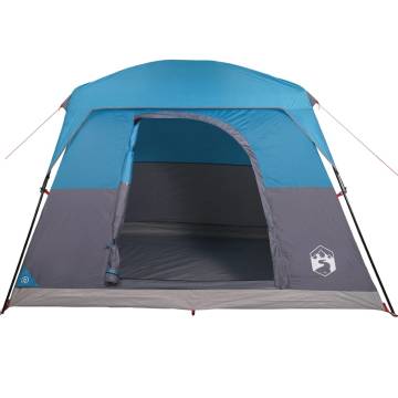 Camping Tent Cabin 4-Person Blue Waterproof