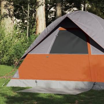 Camping Tent Dome 2-Person Grey and Orange Waterproof