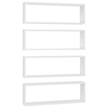 Wall Cube Shelf 4 pcs White 80x15x26.5 cm Engineered Wood