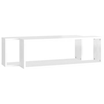 Wall Cube Shelf 2 pcs High Gloss White 80x15x26.5cm Engineered Wood