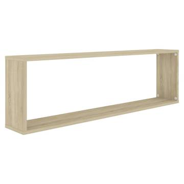 Wall Cube Shelf 4 pcs Sonoma Oak 100x15x30 cm Engineered Wood