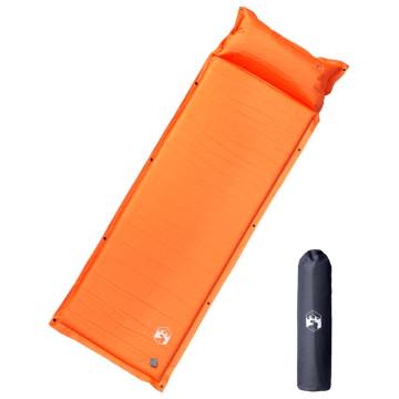 Self Inflating Camping Mattress with Pillow 1-Person Orange