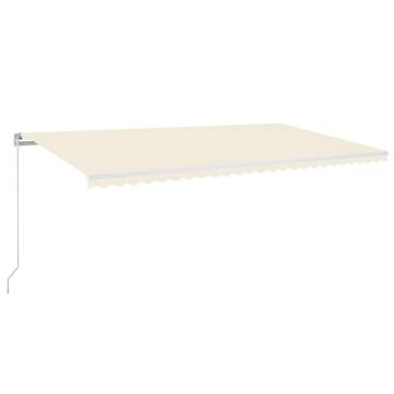 Manual Retractable Awning with LED 600x300 cm Cream