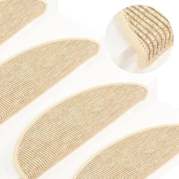 Stair Mats Self-adhesive 15 pcs 56x17x3 cm Light Beige