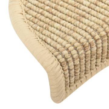 Stair Mats Self-adhesive 15 pcs 56x17x3 cm Light Beige