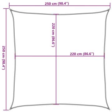 Sun Shade Sail Light Grey 2.5x2.5 m 100% Polyester Oxford