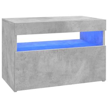 TV Cabinet with LED Lights Concrete Grey 60x35x40 cm