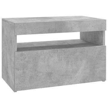 TV Cabinet with LED Lights Concrete Grey 60x35x40 cm