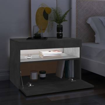 TV Cabinet with LED Lights Concrete Grey 60x35x40 cm