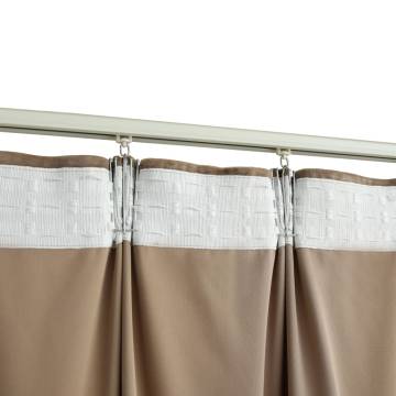 Blackout Curtains 2 pcs with Hooks Velvet Beige 140x225 cm