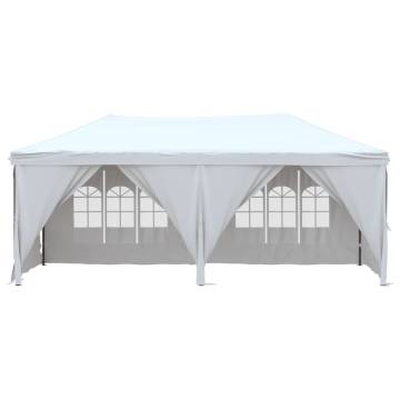 Folding Party Tent with Sidewalls White 3x6 m