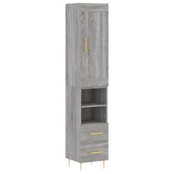 Highboard Grey Sonoma 34.5x34x180 cm Engineered Wood