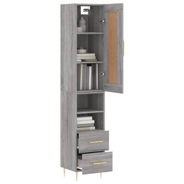 Highboard Grey Sonoma 34.5x34x180 cm Engineered Wood