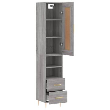 Highboard Grey Sonoma 34.5x34x180 cm Engineered Wood